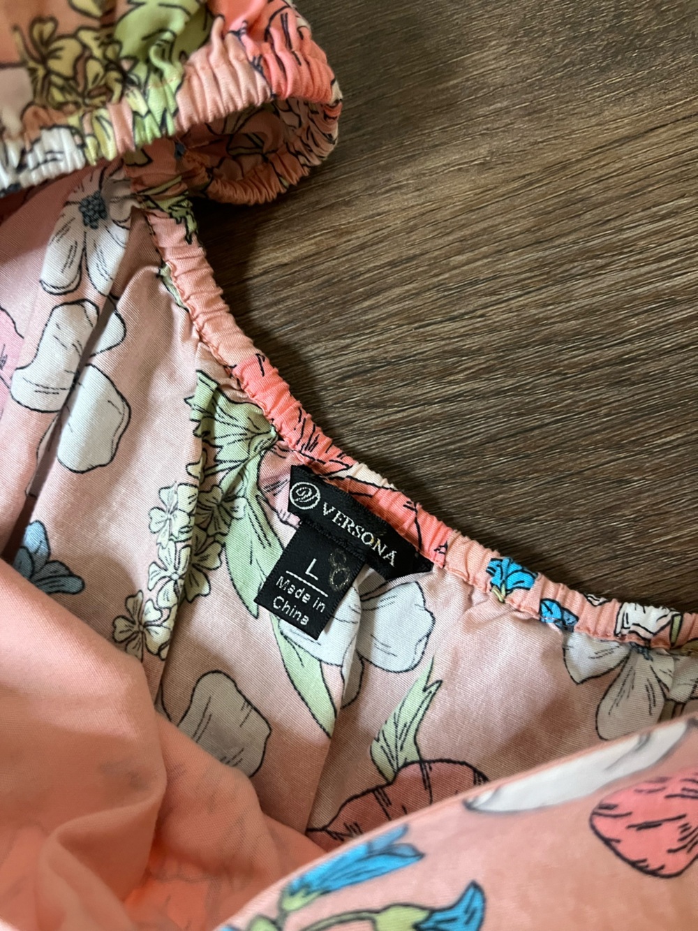 Versona Coral Floral Puff-Sleeve Babydoll Blouse Y2K Inspired - Picture 3 of 8